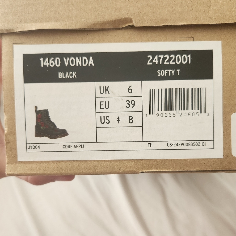 Dr. Marten Boots with Rose Detail Size US Women's 8 - Picture 6 of 7